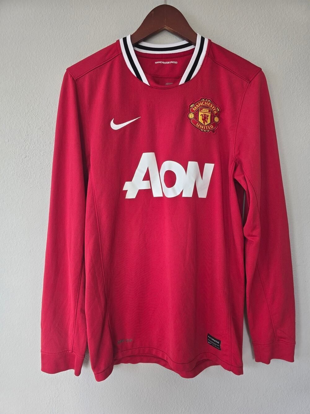 Nike Manchester United 2011-12 Home Authentic LS Jersey Men S AON Dri Fit Soccer